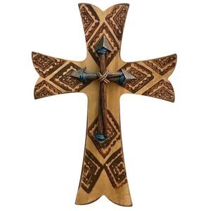Rainbow Co. Lightweight 12” Celtic Folk Art Style Lightweight Wooden Cross